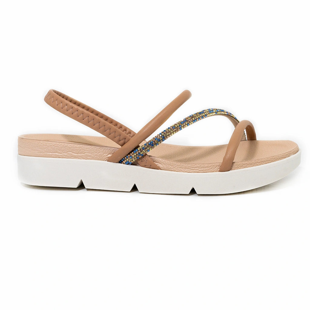 Sandália Feminina Plataforma Beira Rio Elegance Tira Strass