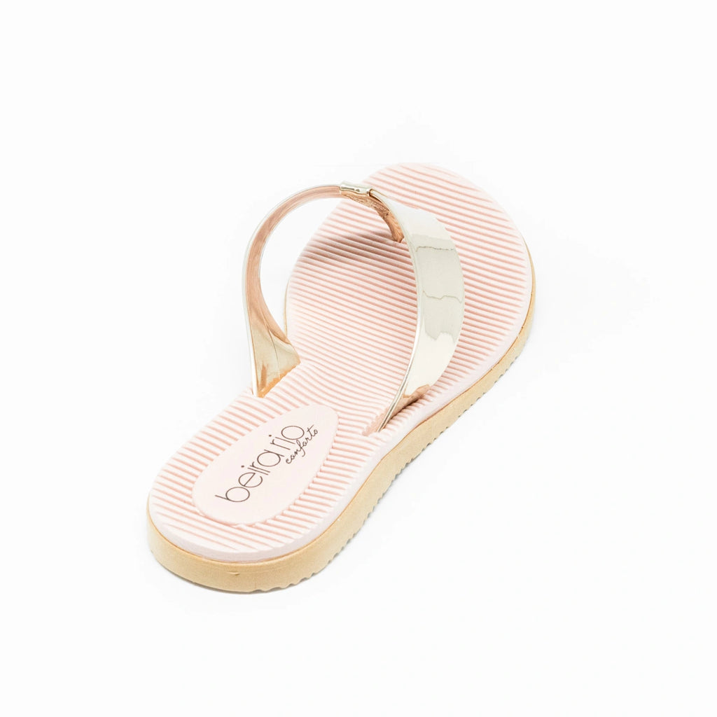 Chinelo feminino Beira Rio Metal  Glamour