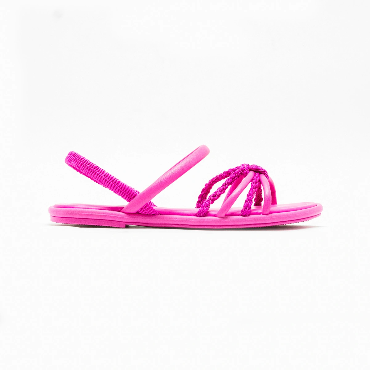 Sandália Flat Rasteira Moleca – Pink Neon/Multi Mageta / 34